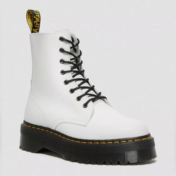 Dr Martens Jadon White Platform Boots W8 / M7 - Picture 2 of 11